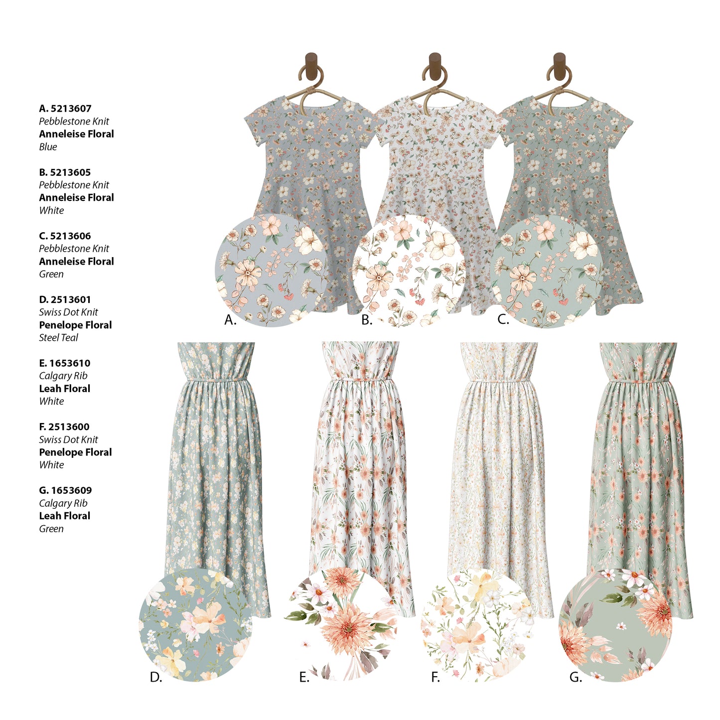 Anneleise Floral in White | Pebble Stone Knit Fabric