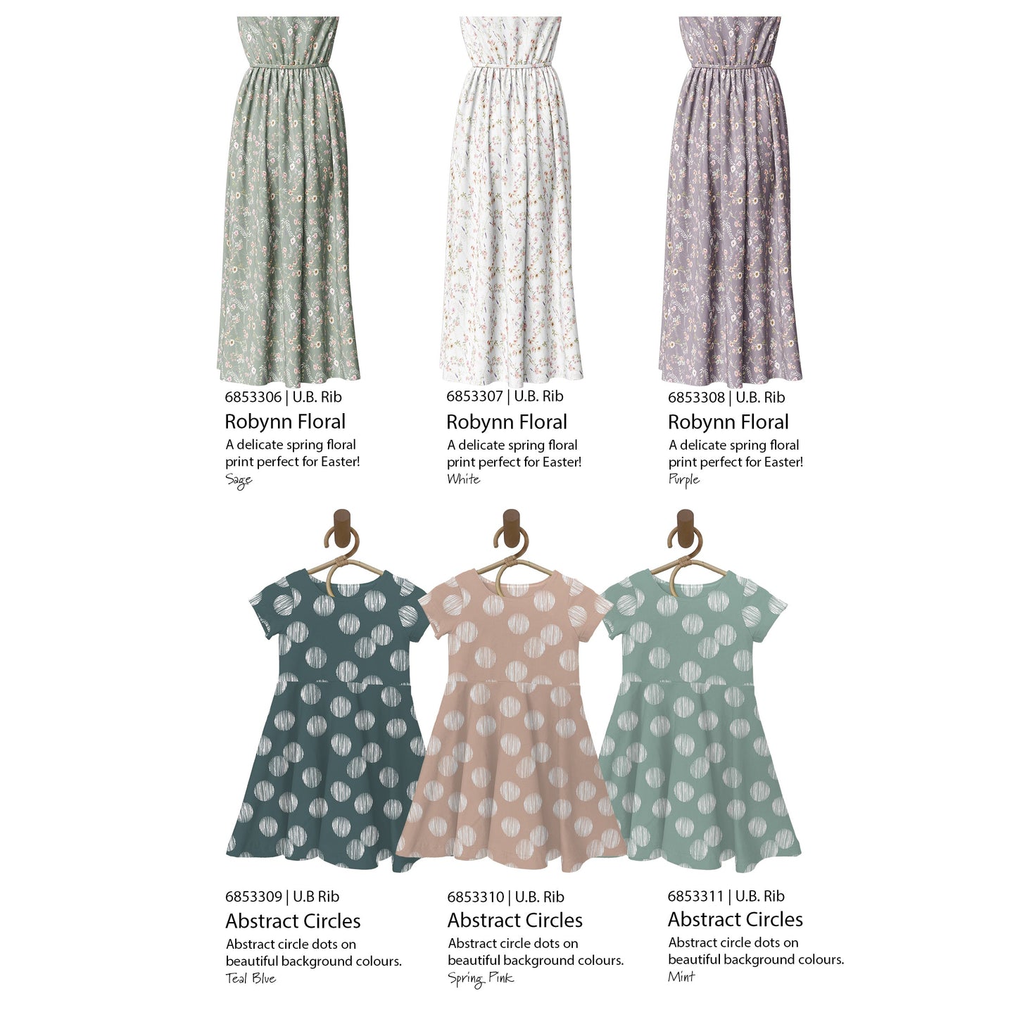 Robynn Floral in White | Unbrushed Rib Knit Fabric