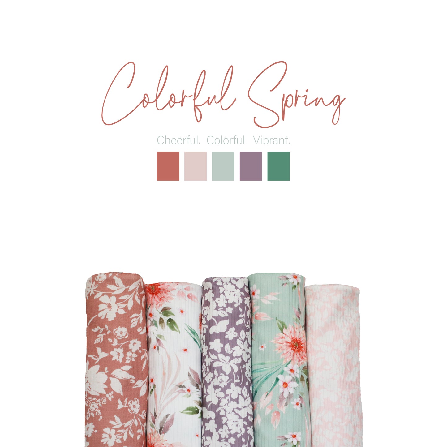 Taya Floral in Purple | Calgary Rib Knit Fabric