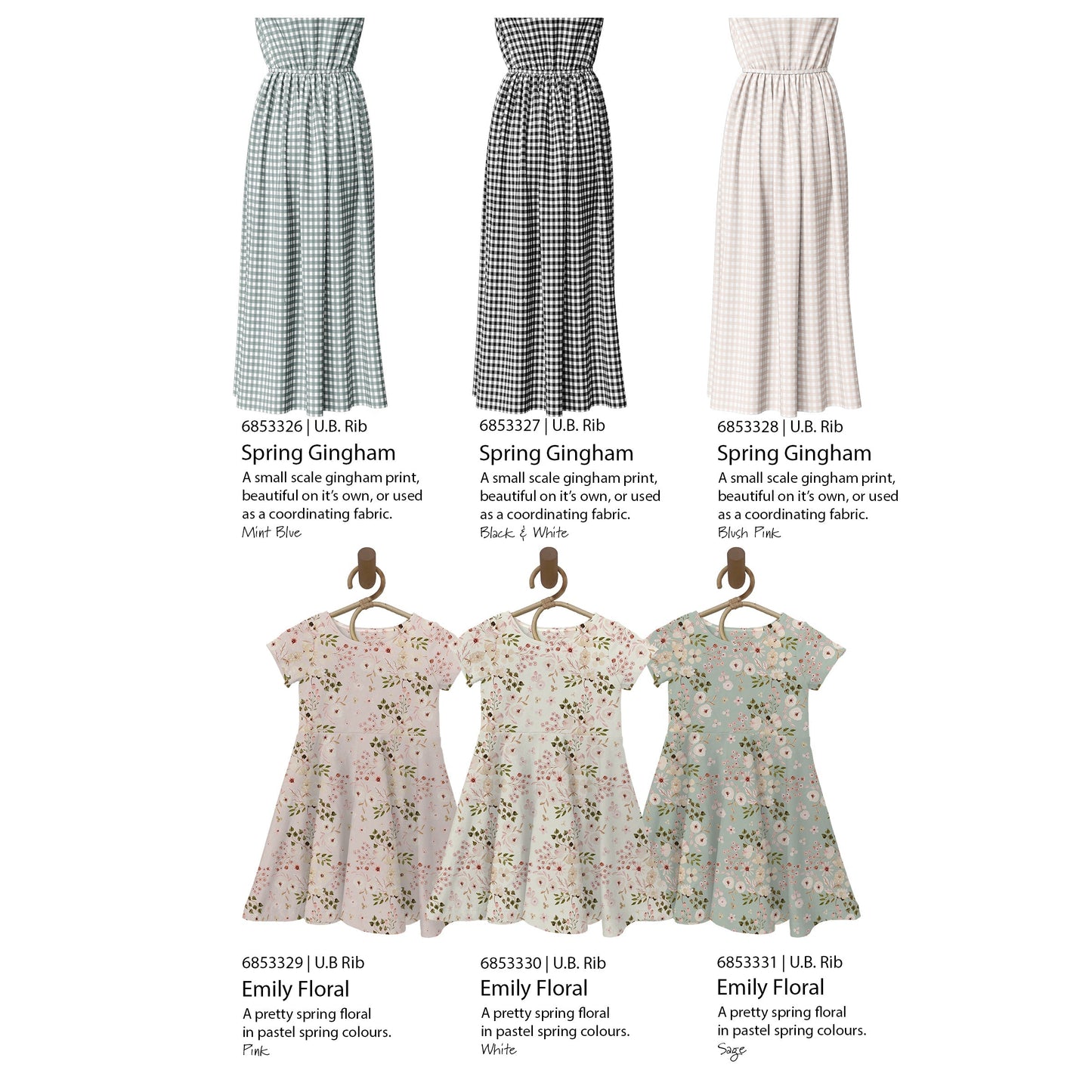 Emily Floral in Sage | Unbrushed Rib Knit Fabric