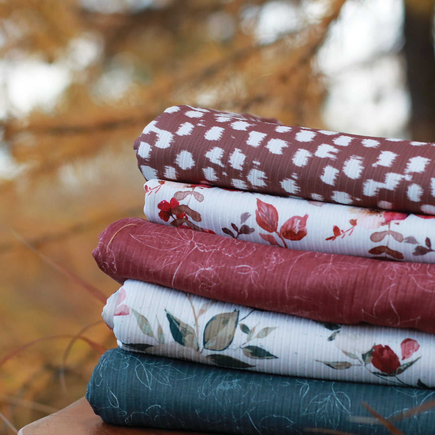 Discolored Note Below | Eleanor in Terracotta | Unbrushed Rib Knit Fabric