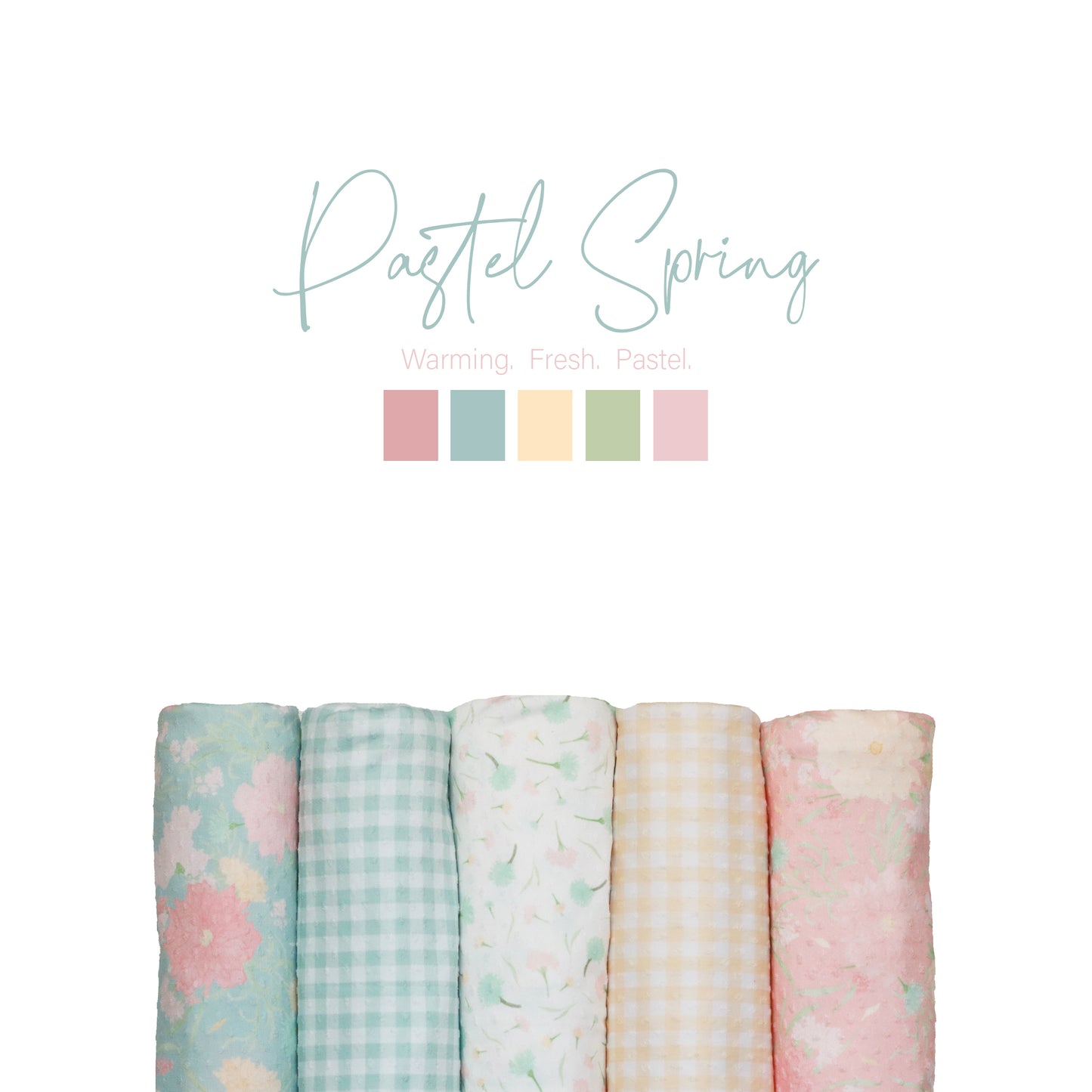 Pastel Plaid in Yellow | Swiss Dot Knit Fabric