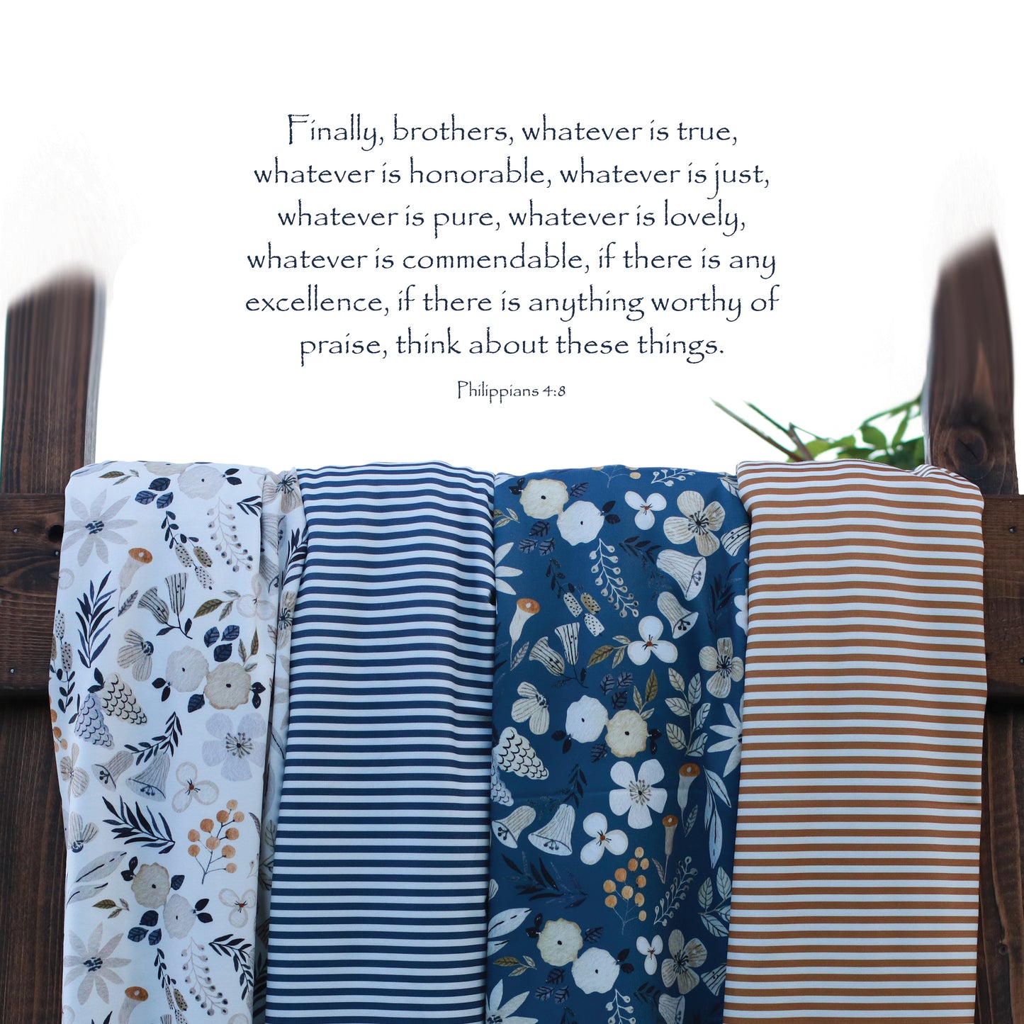 Flaw Note, See Below | Kellie Stripes in Navy | Eureka Jersey Knit Fabric