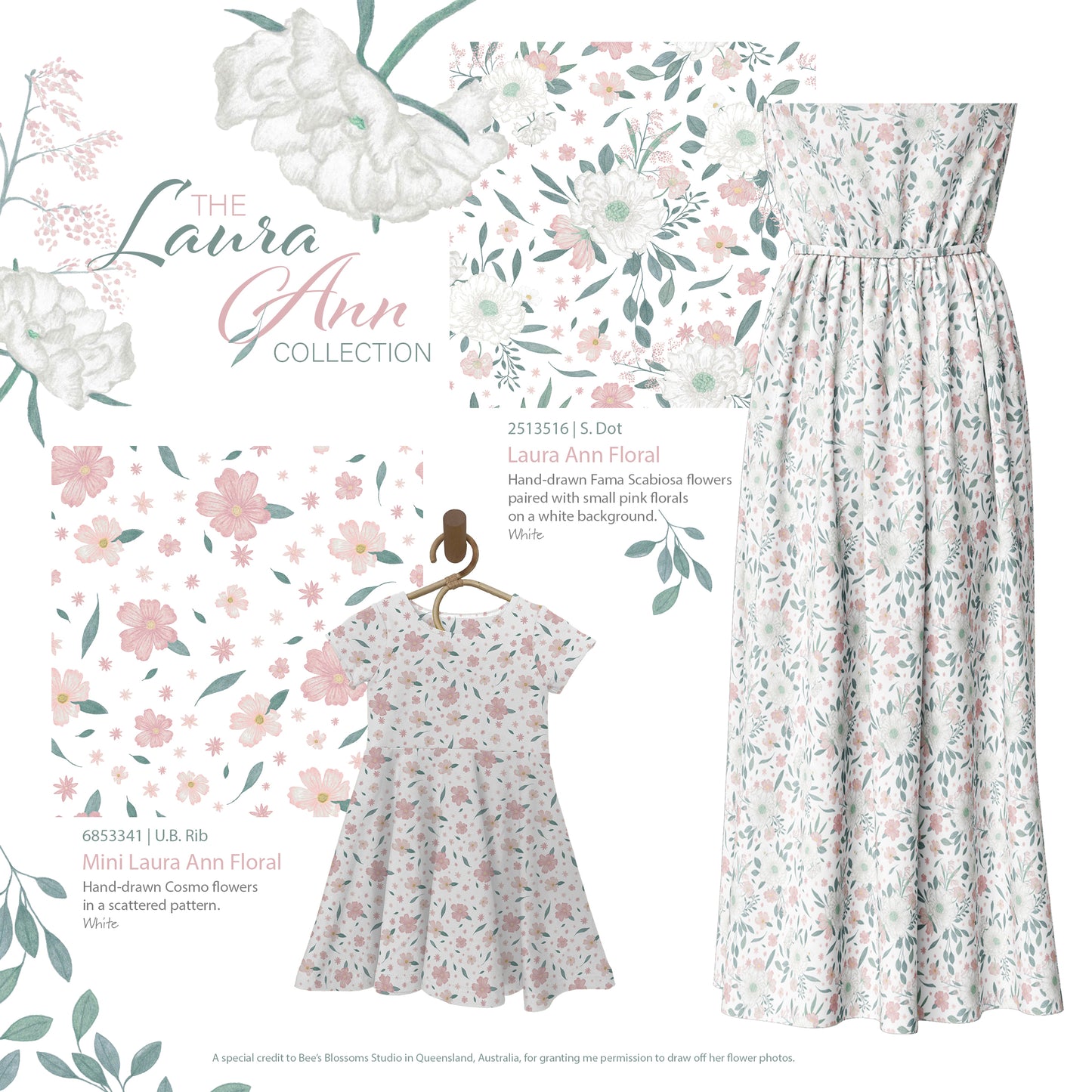 Mini Laura Ann Floral | Swiss Dot Knit Fabric