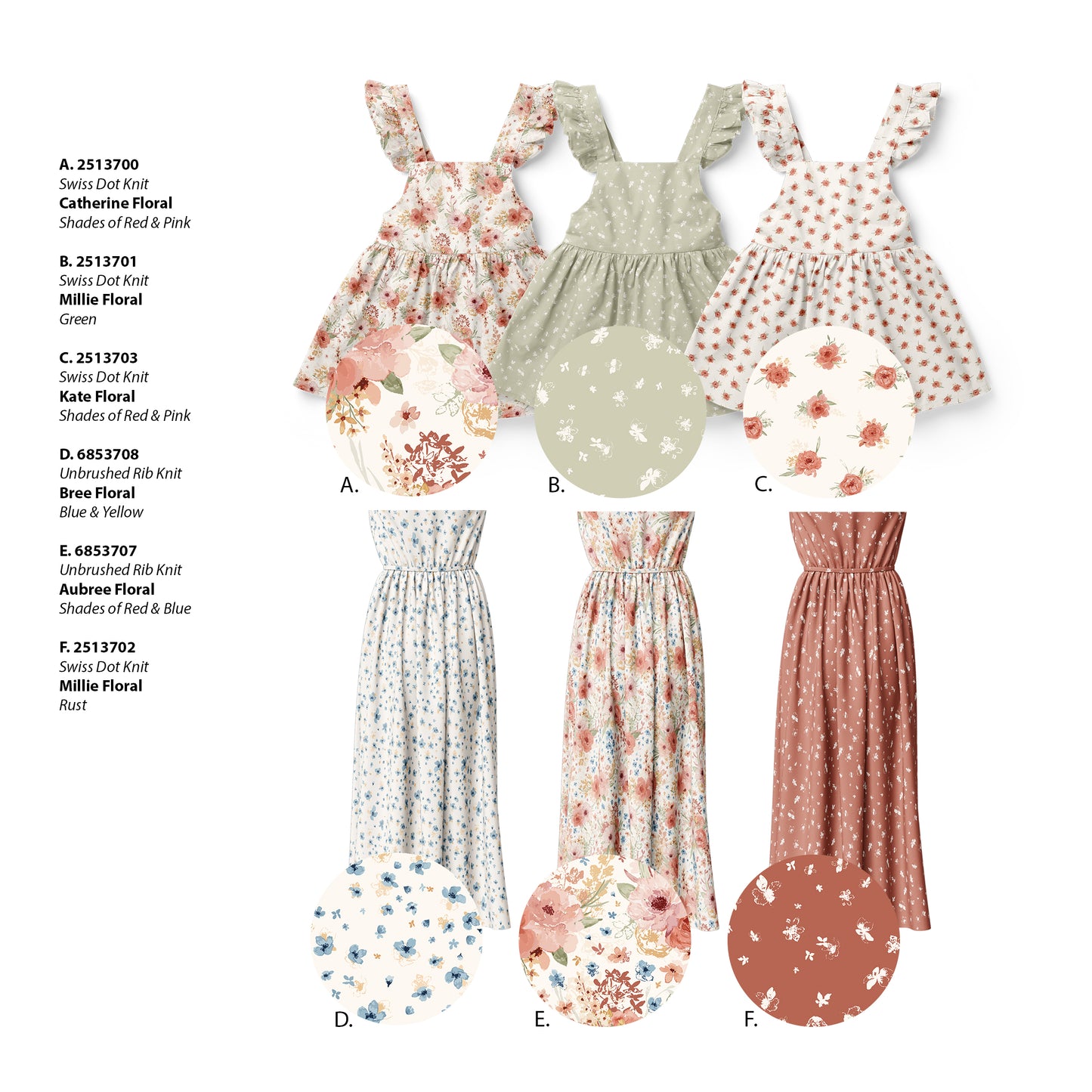 Bree Floral | Unbrushed Rib Knit Fabric