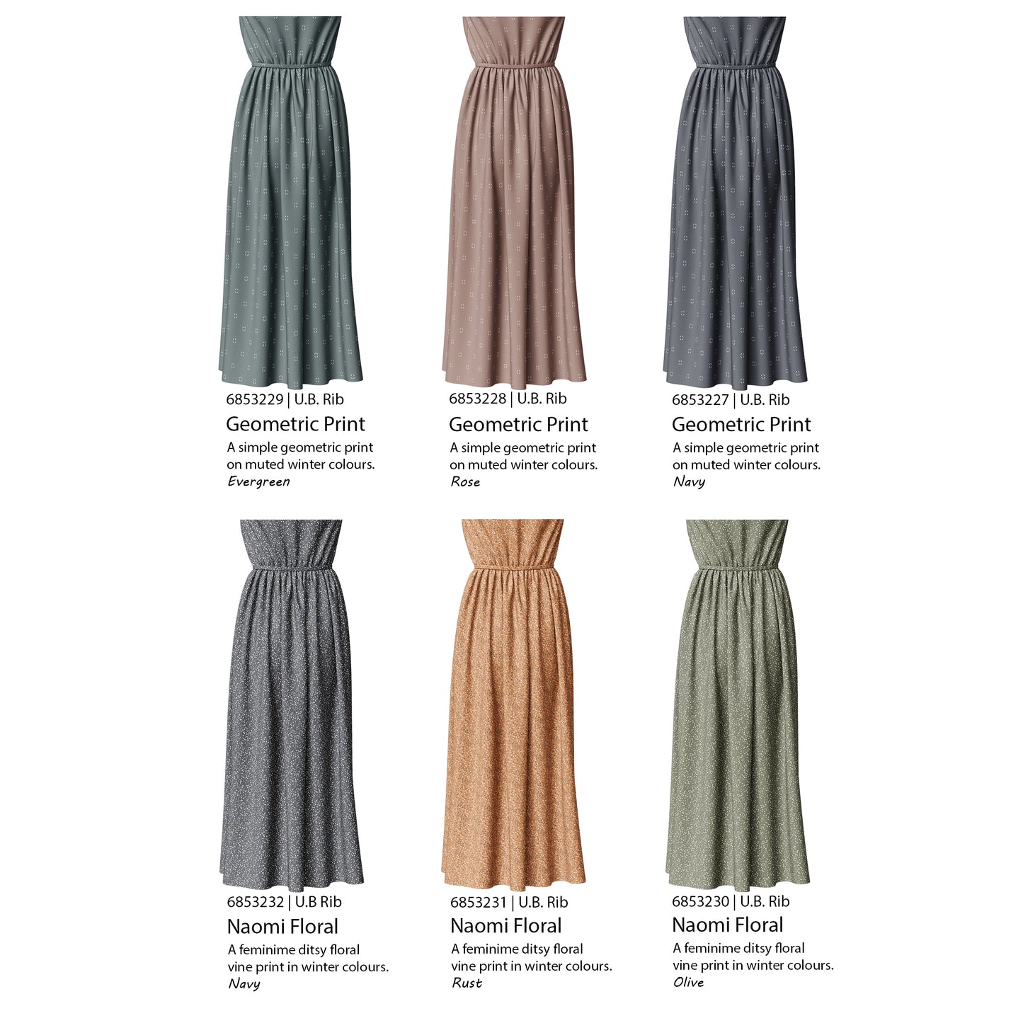 Naomi Floral in Orange Rust | Unbrushed Rib Knit Fabric