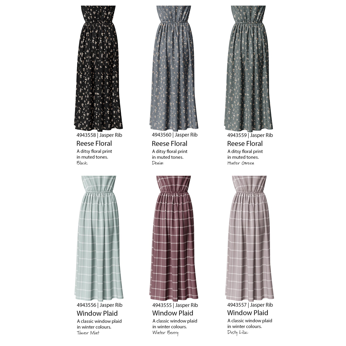 Window Plaid in Tower Gray | Jasper Rib Knit Fabric