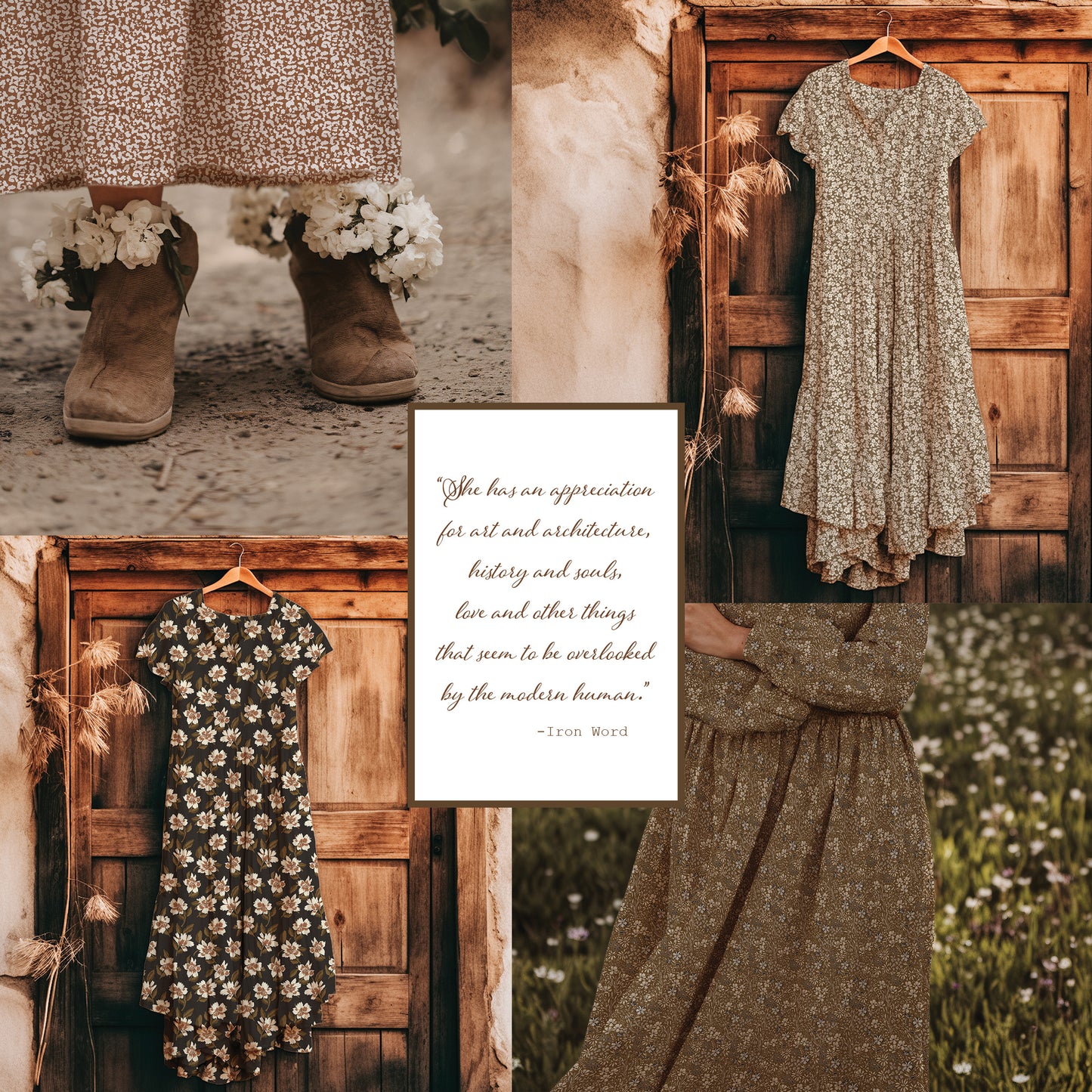 Elsie Floral in Vintage Olive | Summer Breeze Knit Fabric