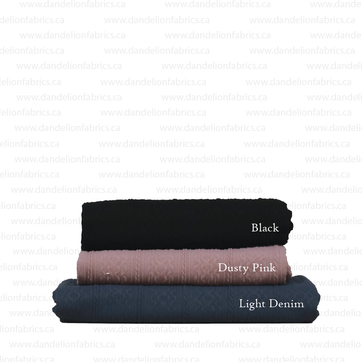 Cable Jacquard Knit Fabric | Light Denim