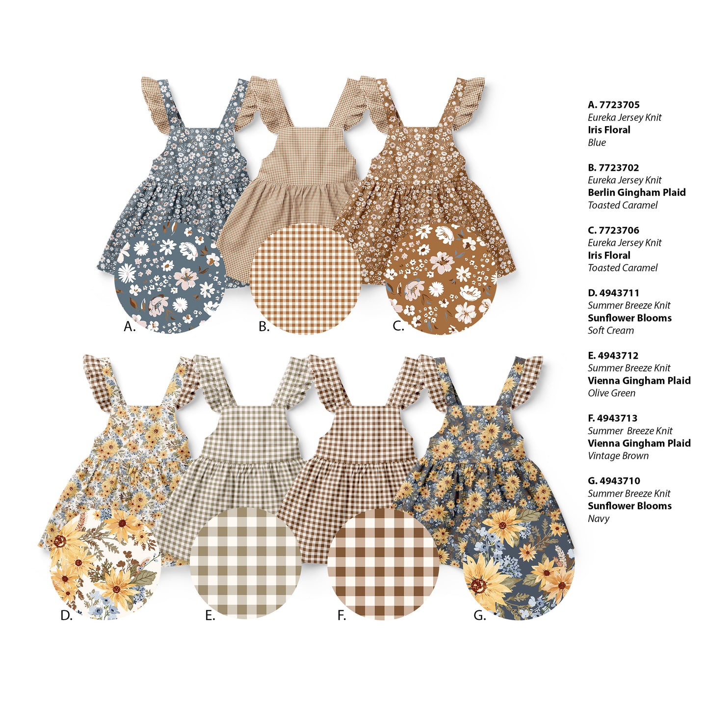 Berlin Gingham Plaid in Toasted Caramel | Eureka Jersey Knit Fabric