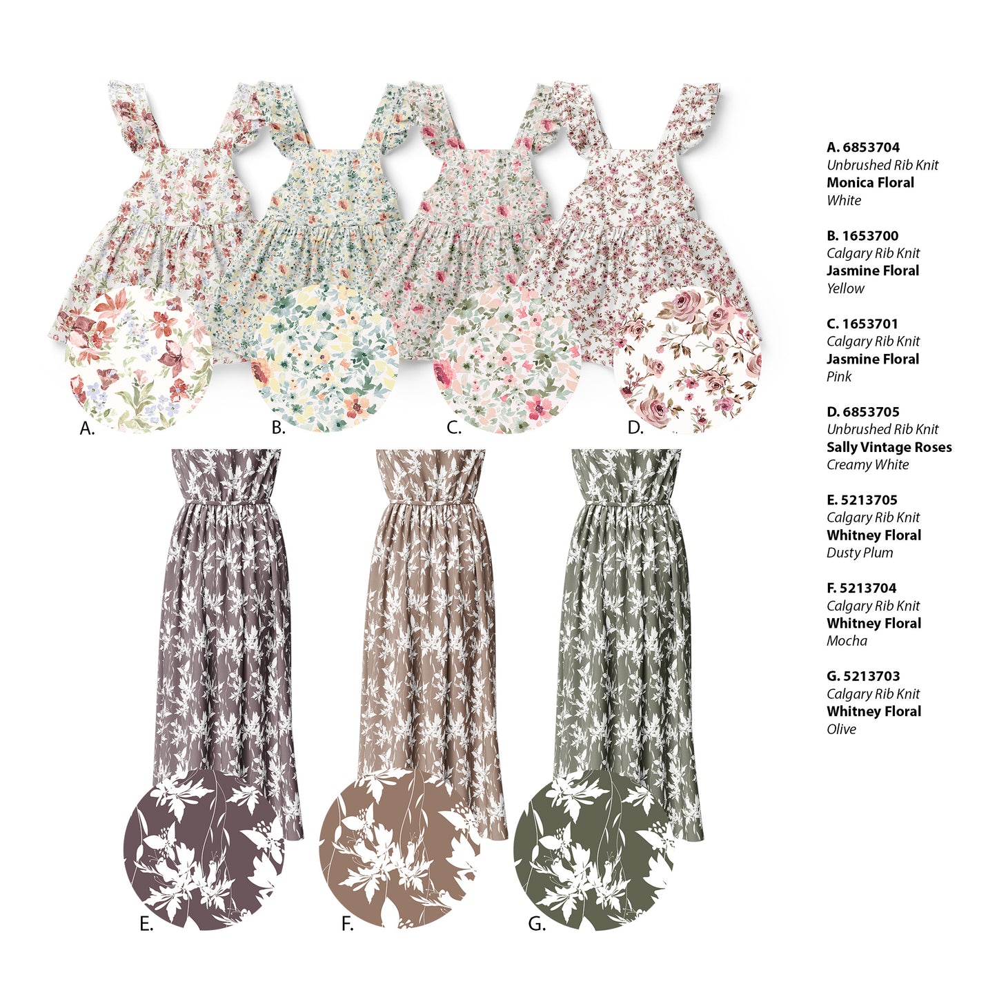 Sally Vintage Roses | Unbrushed Rib Knit Fabric