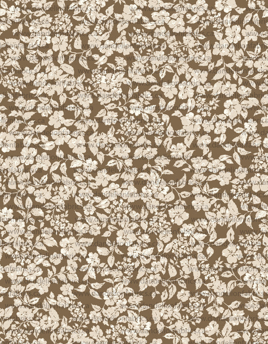Bonnie Floral in Vintage Olive | Summer Breeze Knit Fabric
