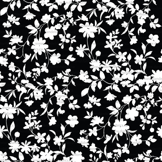 Mila Floral in Black | Jasper Rib Knit Fabric