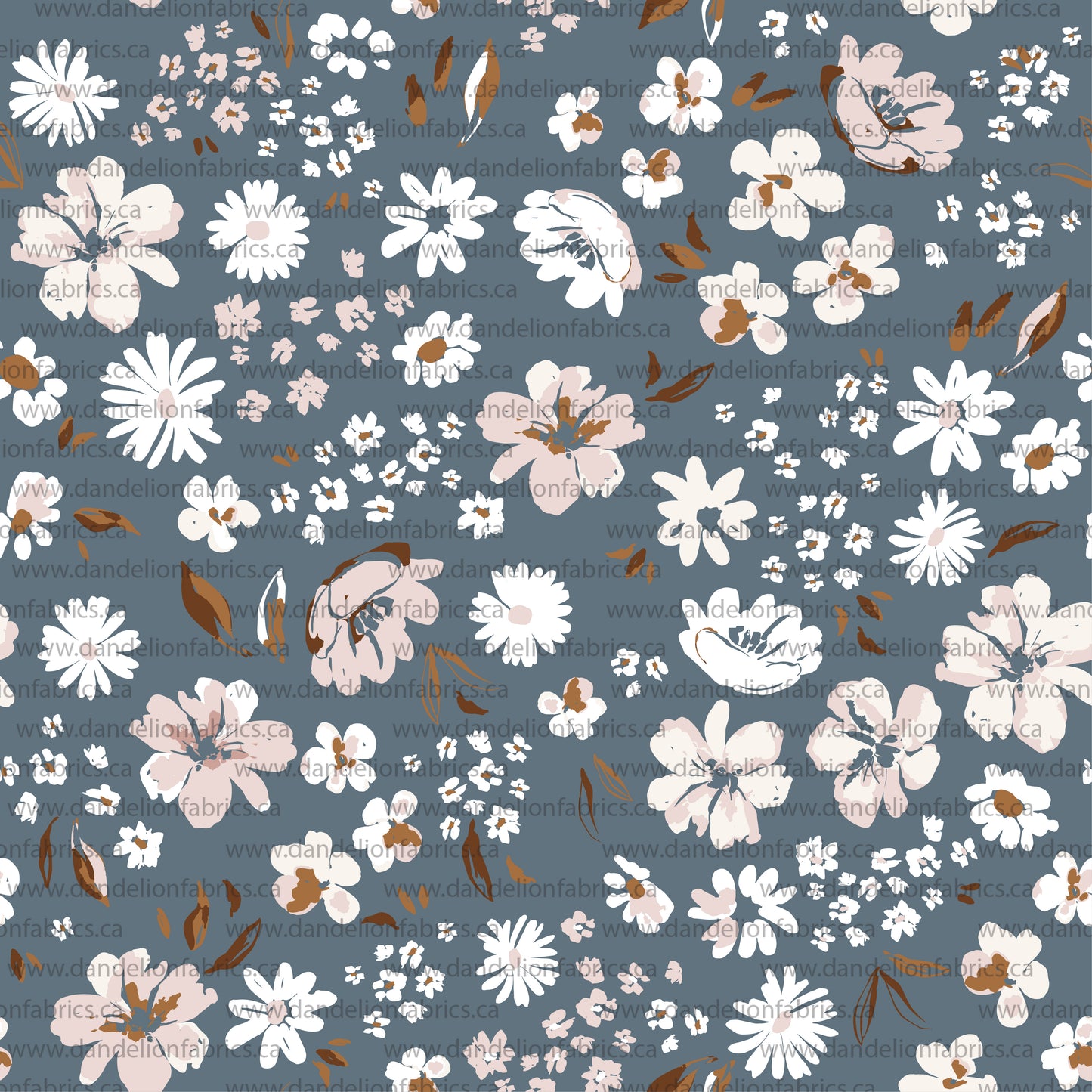 Iris Floral in Blue | Eureka Jersey Knit Fabric
