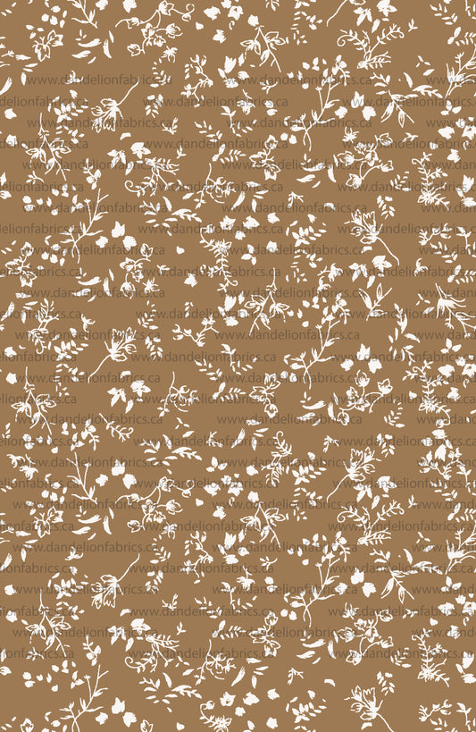 Gianna Floral in Camel | Jasper Rib Knit Fabric