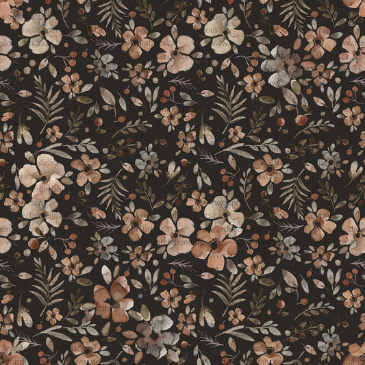 Cora Floral in Charcoal | Summer Breeze Knit Fabric