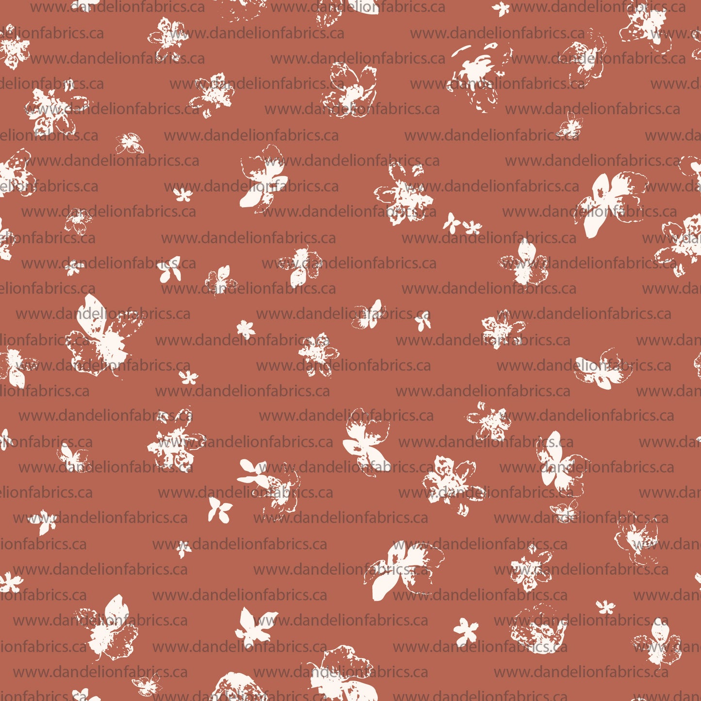 Millie Floral in Rust | Swiss Dot Knit Fabric