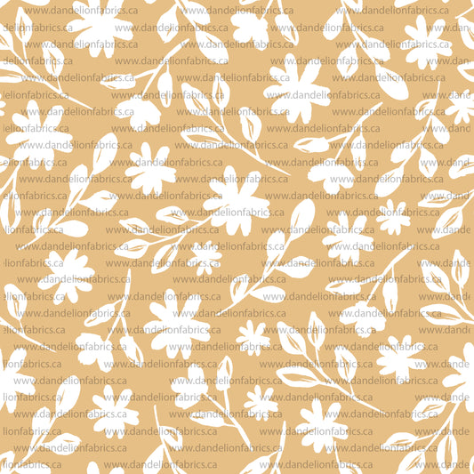 Meredith Floral in Light Yellow | Eureka Jersey Knit Fabric