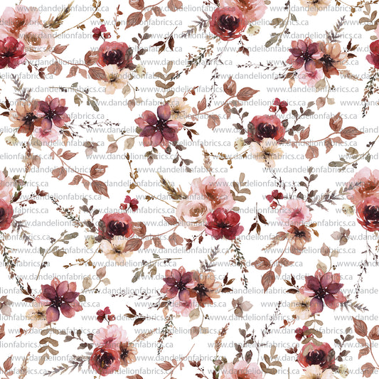 Amie Floral | Unbrushed Rib Knit Fabric