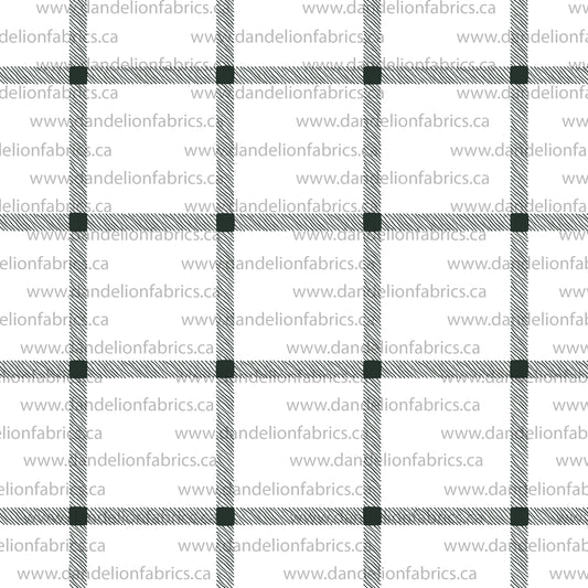 Farmhouse Plaid in Green & White | Swiss Dot Knit Fabric