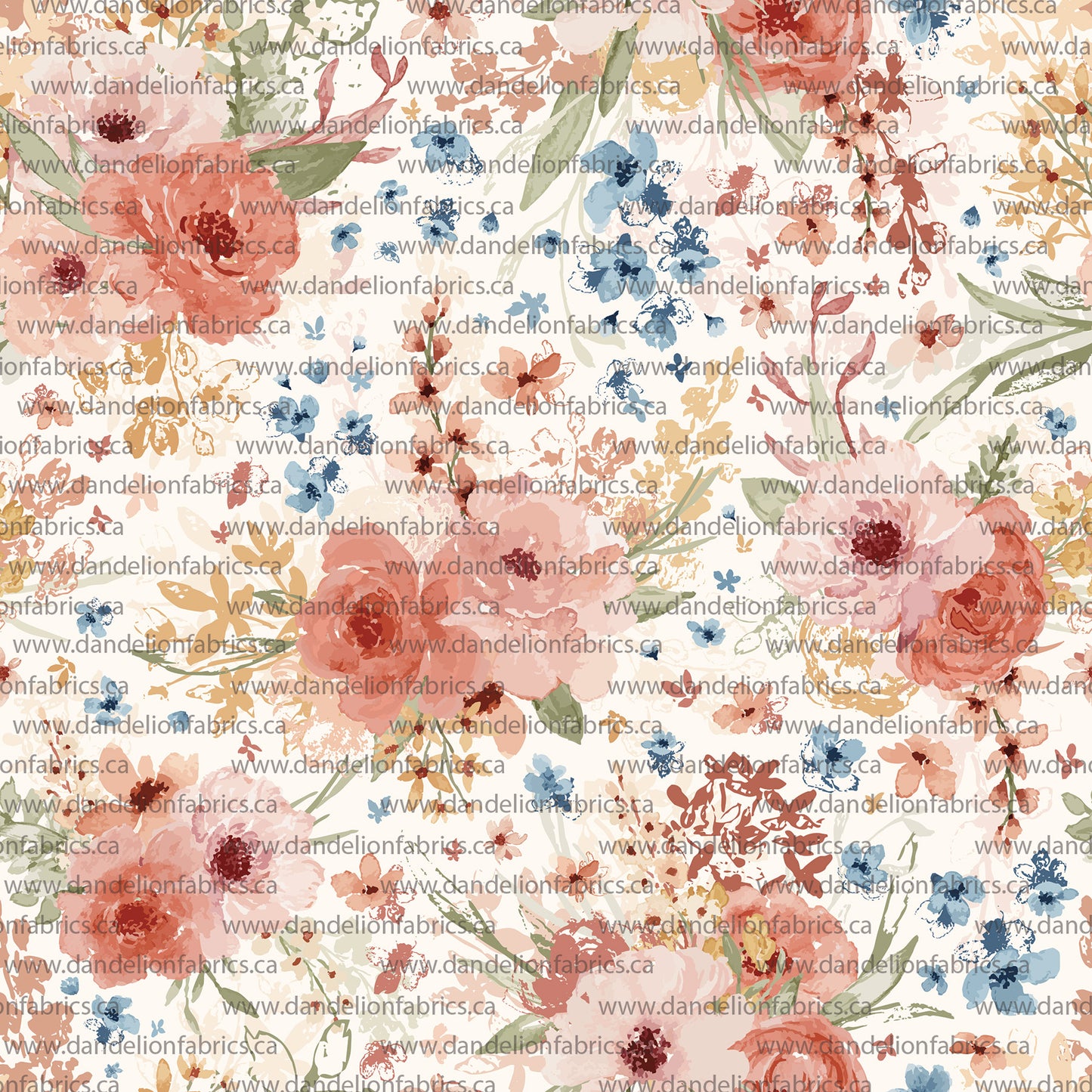 Aubree Floral | Unbrushed Rib Knit Fabric