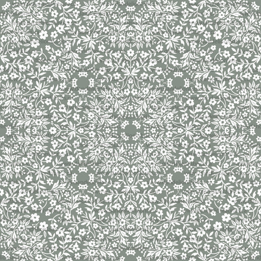 Medallion Toss in Green | Calgary Rib Knit Fabric