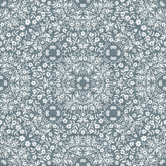 Medallion Toss in Blue | Calgary Rib Knit Fabric