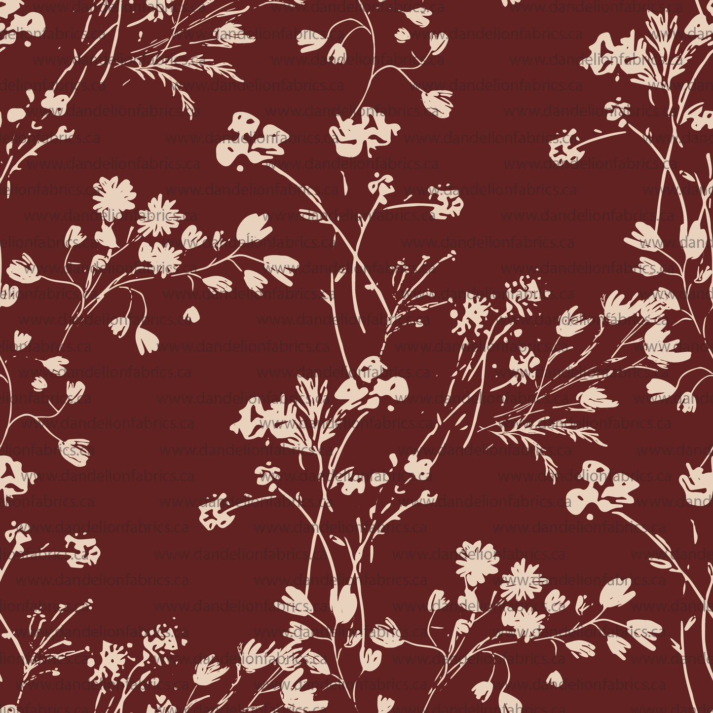 Quality Disclaimer Below | Christmas Boughs in Deep Red | Pebble Stone Knit Fabric