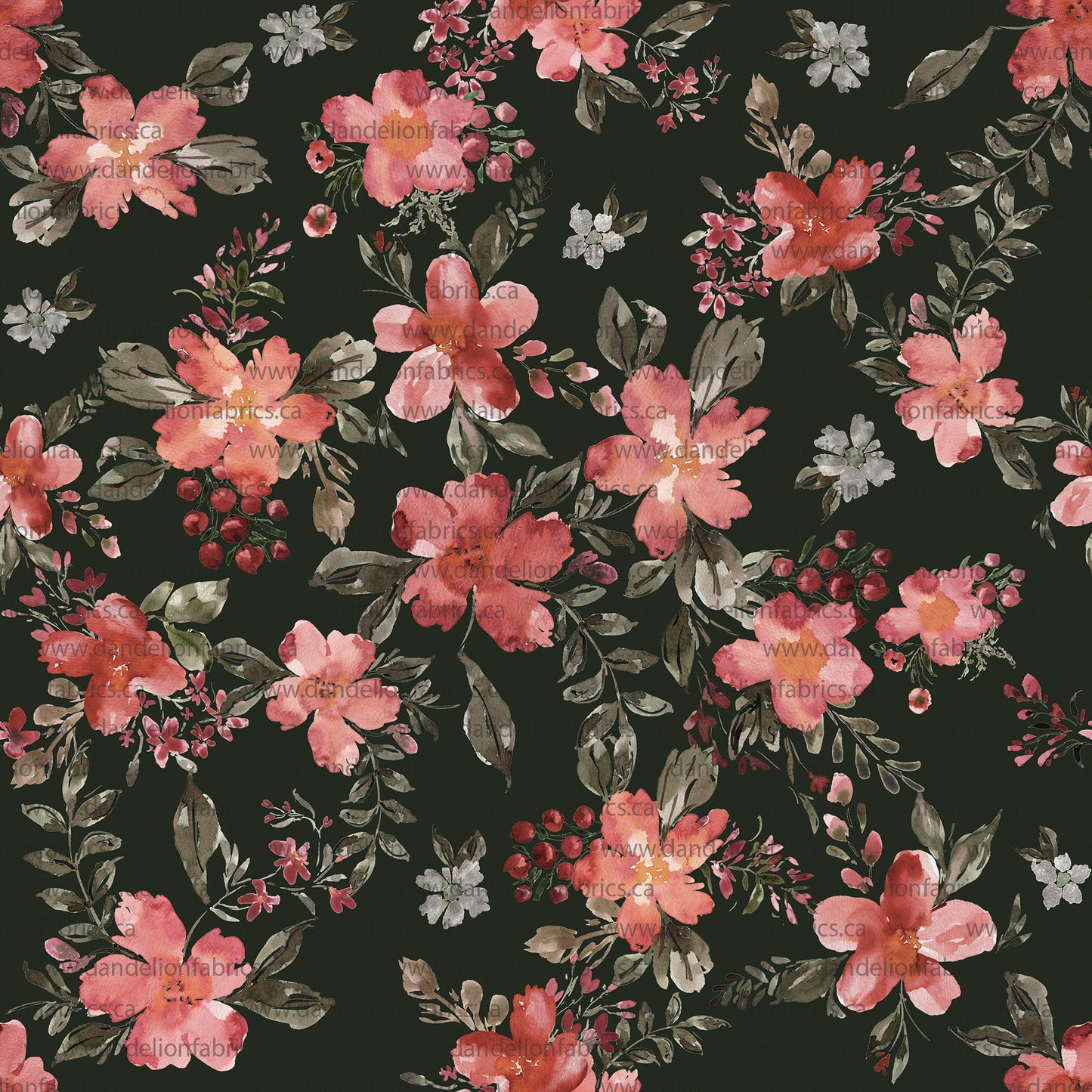 Quality Disclaimer Below | Holly Floral in Deep Green | Pebble Stone Knit Fabric