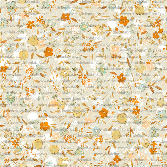 Everlie Floral in Shades of Autumn | Eureka Jersey Knit Fabric