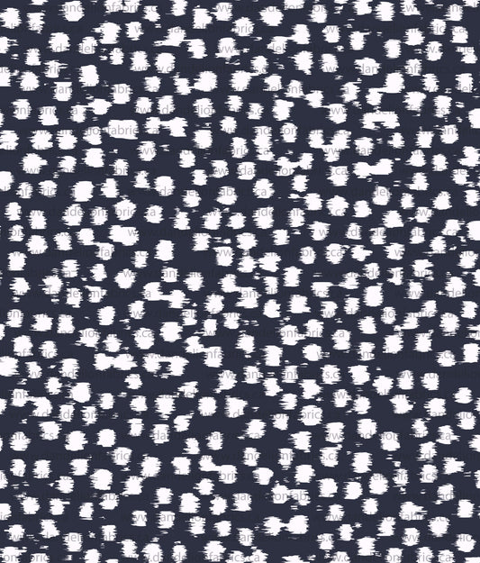 Smudged Dots in Navy | Unbrushed Rib Knit Fabric