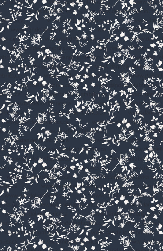 Gianna Floral in Navy | Jasper Rib Knit Fabric