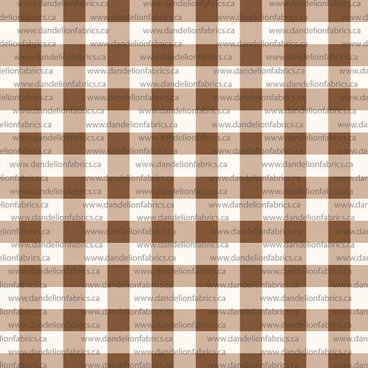 Vienna Gingham Plaid in Vintage Brown | Summer Breeze Knit Fabric