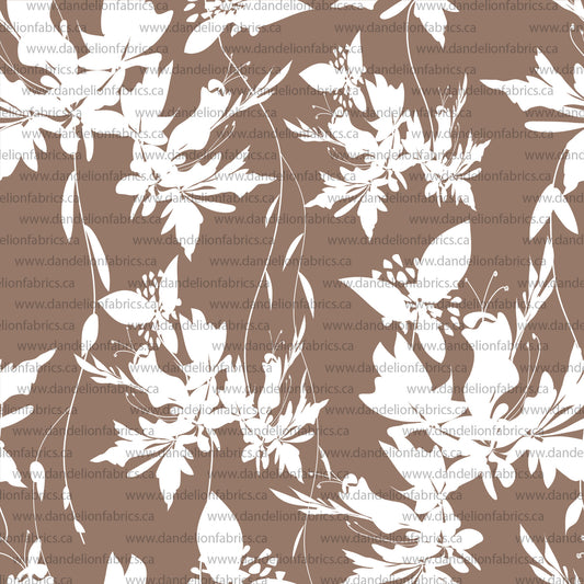 Flaw & Quality Notice Below | Whitney Floral in Mocha | Pebble Stone Knit Fabric