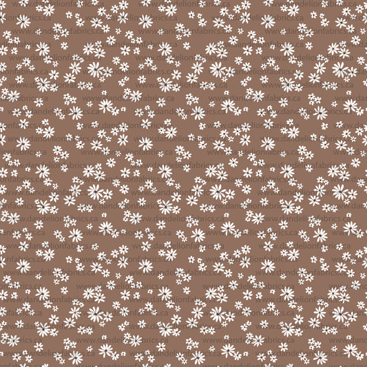 Mauve Floral in Umber | Eureka Jersey Knit Fabric