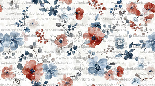 Veronica Floral | Unbrushed Rib Knit Fabric