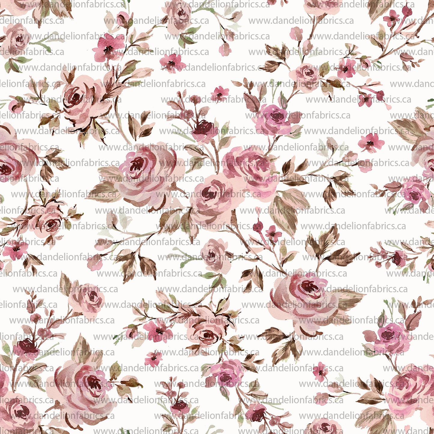 Sally Vintage Roses | Unbrushed Rib Knit Fabric