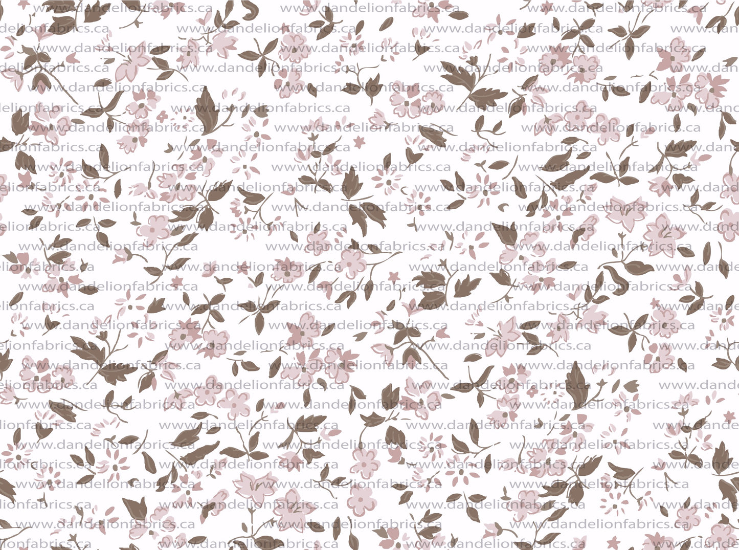 Margaret Floral in Pink & Brown | Unbrushed Rib Knit Fabric