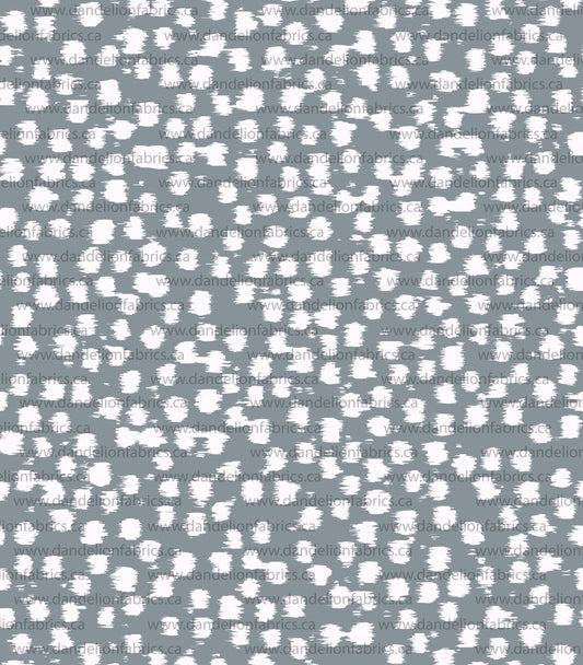 Smudged Dots in Slate Blue | Unbrushed Rib Knit Fabric