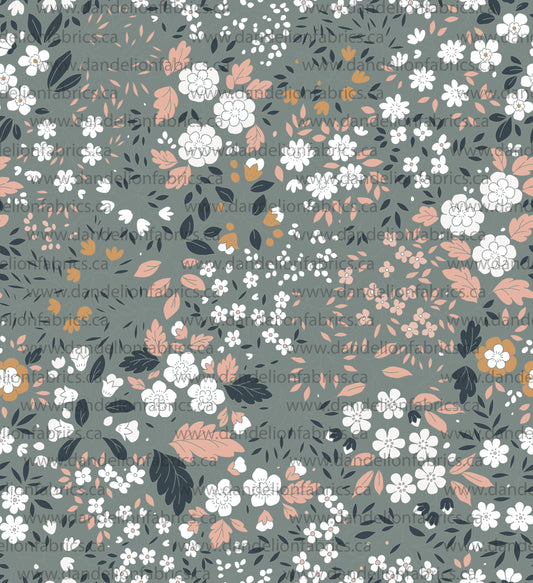 Shiloh Floral in Green | Eureka Jersey Knit Fabric