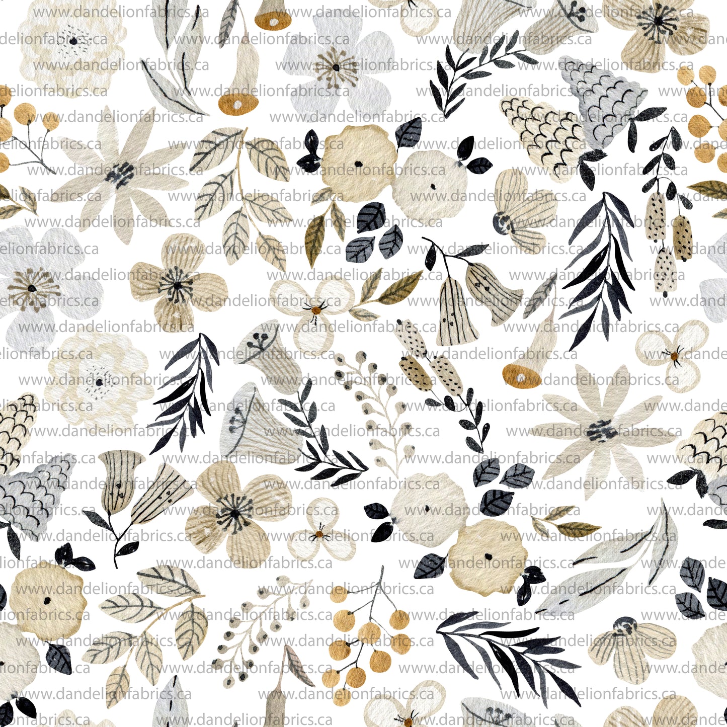 Kellie Floral in White | Eureka Jersey Knit Fabric