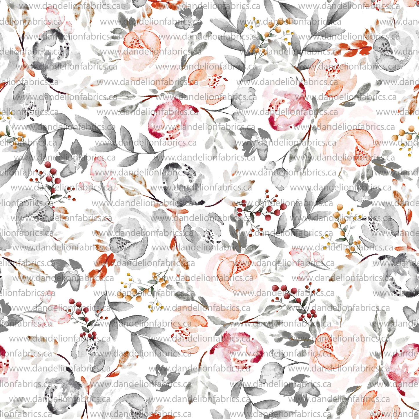 Amaya Floral in White | Mini Rib Knit Fabric